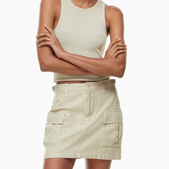 Aritzia Dresses & Skirts - ARITZIA Supply Cargo Mini Skirt Khaki Haze Grey Sz 6